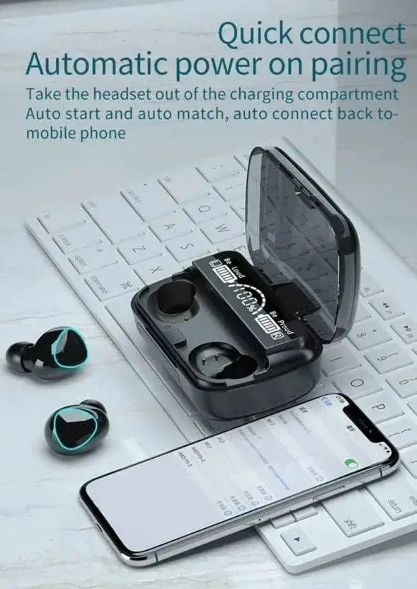 Black long lasting with fast charge 10 earbuds